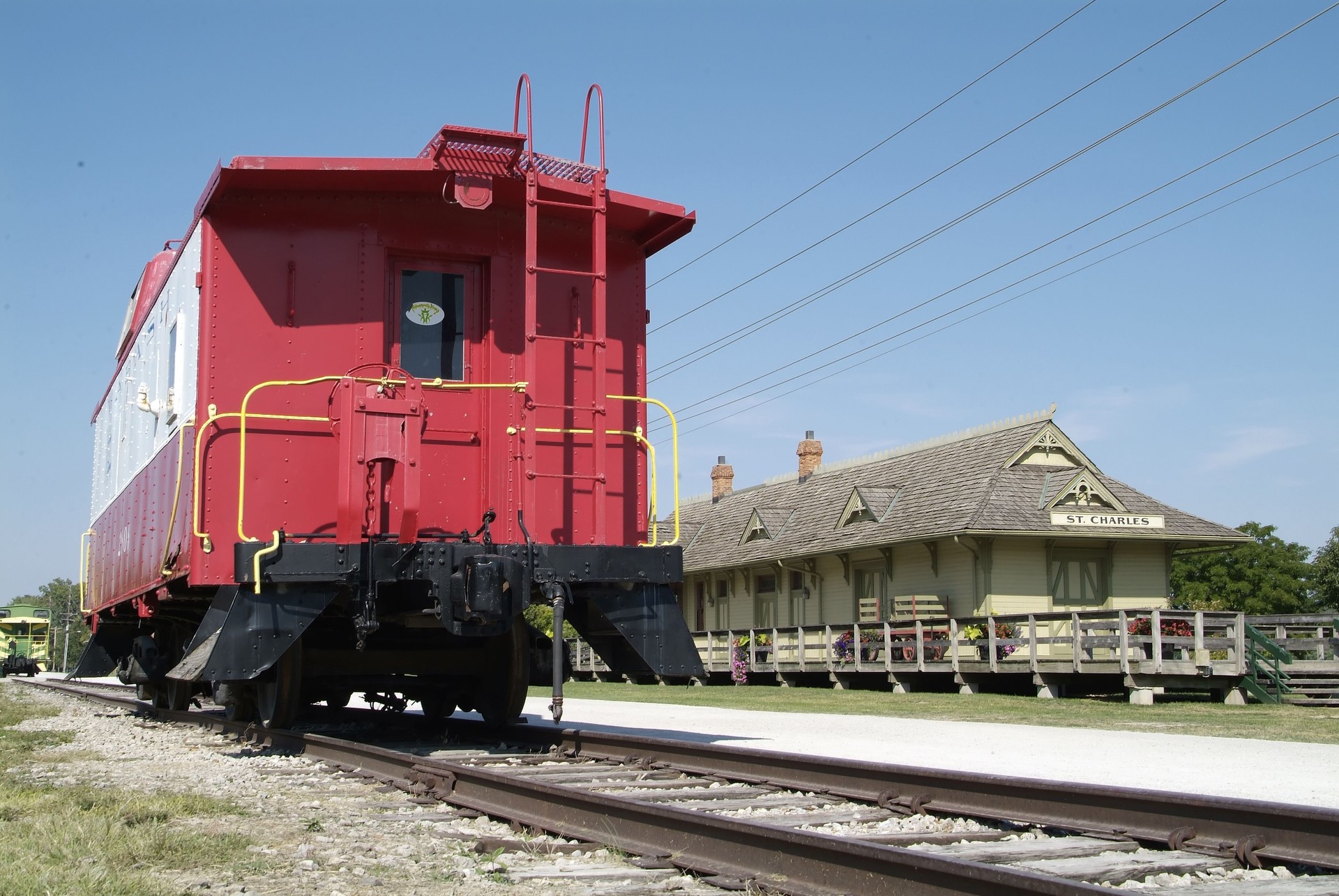 Red caboose and Katy Depot